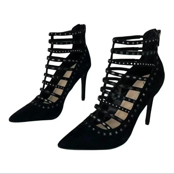 NWOB Fergie Aubree Black Suede Leather Womens Heels Size 10M - Picture 12 of 13